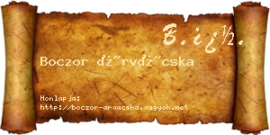 Boczor Árvácska névjegykártya